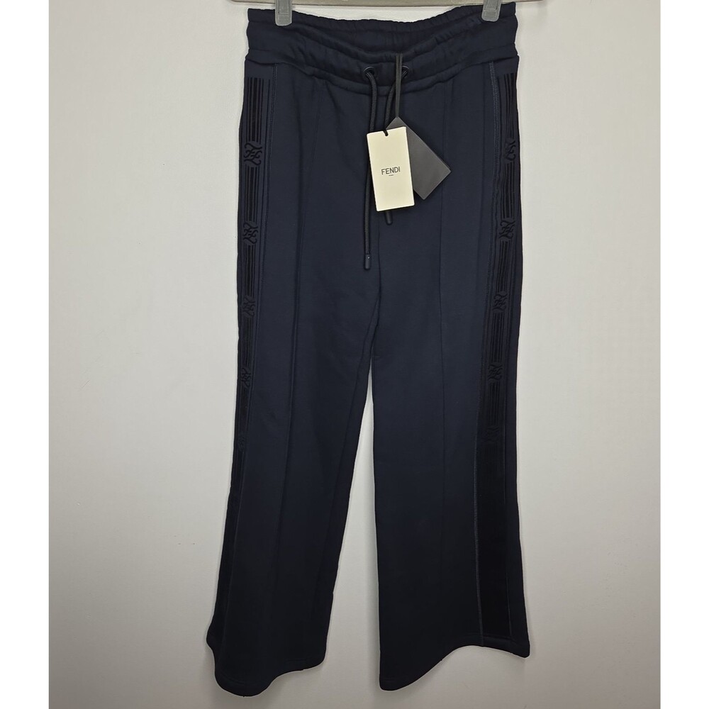 NWT Fendi Arizona Sweatpants Italian Luxe Logo Joggers Track Pants Black 42 S